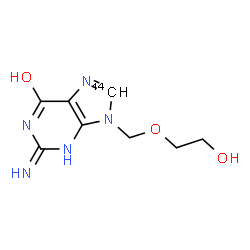 ChemSpider 2D Image | 9-[(2-Hydroxyethoxy)methyl]-2-imino(8-~14~C)-3,9-dihydro-2H-purin-6-ol | C714CH11N5O3