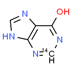 ChemSpider 2D Image | (2-~14~C)-9H-Purin-6-ol | C414CH4N4O