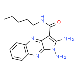 ChemSpider 2D Image | 1,2-Diamino-N-pentyl-1H-pyrrolo[2,3-b]quinoxaline-3-carboxamide | C16H20N6O