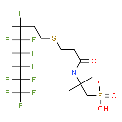 ChemSpider 2D Image | 2-Methyl-2-({3-[(3,3,4,4,5,5,6,6,7,7,8,8,8-tridecafluorooctyl)sulfanyl]propanoyl}amino)-1-propanesulfonic acid | C15H18F13NO4S2