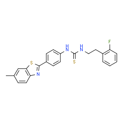 ChemSpider 2D Image | 1-[2-(2-Fluorophenyl)ethyl]-3-[4-(6-methyl-1,3-benzothiazol-2-yl)phenyl]thiourea | C23H20FN3S2