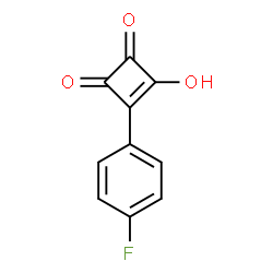 ChemSpider 2D Image | 3-(4-Fluorophenyl)-4-hydroxy-3-cyclobutene-1,2-dione | C10H5FO3
