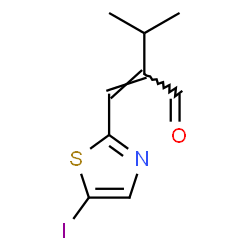 ChemSpider 2D Image | (2Z)-2-[(5-Iodo-1,3-thiazol-2-yl)methylene]-3-methylbutanal | C9H10INOS