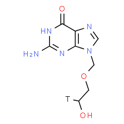 ChemSpider 2D Image | 6H-Purin-6-one, 2-amino-1,9-dihydro-9-[(2-hydroxyethoxy-2-t)methyl]- | C8H10TN5O3