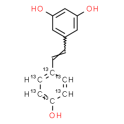 ChemSpider 2D Image | 5-{(E)-2-[4-Hydroxy(~13~C_6_)phenyl]vinyl}-1,3-benzenediol | C813C6H12O3