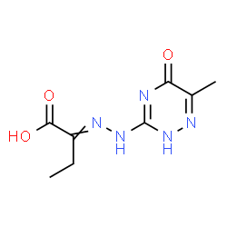 ChemSpider 2D Image | 2-[(6-Methyl-5-oxo-2,5-dihydro-1,2,4-triazin-3-yl)hydrazono]butanoic acid | C8H11N5O3