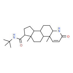 ChemSpider 2D Image | (9aS)-4a,6a-Dimethyl-N-(2-methyl-2-propanyl)-2-oxo-2,4a,4b,5,6,6a,7,8,9,9a,9b,10,11,11a-tetradecahydro-1H-indeno[5,4-f]quinoline-7-carboxamide | C23H36N2O2