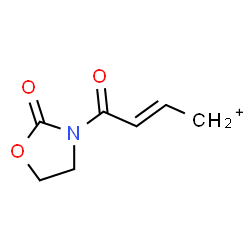 ChemSpider 2D Image | (2E)-4-Oxo-4-(2-oxo-1,3-oxazolidin-3-yl)-2-buten-1-ylium | C7H8NO3