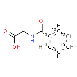 ChemSpider 2D Image | N-[(~13~C_6_)Phenylcarbonyl]glycine | C313C6H9NO3