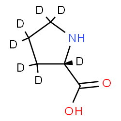 ChemSpider 2D Image | L-(2,3,3,4,4,5,5-~2~H_7_)Proline | C5H2D7NO2