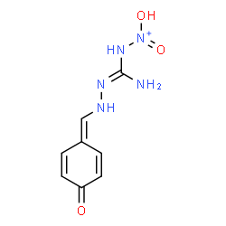 ChemSpider 2D Image | 2-[(E)-Amino{[(4-oxo-2,5-cyclohexadien-1-ylidene)methyl]hydrazono}methyl]-1-hydroxy-1-oxohydrazinium | C8H10N5O3