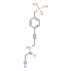 ChemSpider 2D Image | (4-{3-[(Cyanoacetyl)amino]-1-propyn-1-yl}benzyl)phosphonic acid | C13H13N2O4P