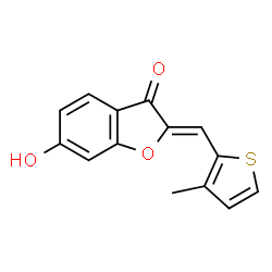ChemSpider 2D Image | (2Z)-6-Hydroxy-2-[(3-methyl-2-thienyl)methylene]-1-benzofuran-3(2H)-one | C14H10O3S