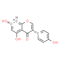 ChemSpider 2D Image | 5,7-Dihydroxy-3-[4-hydroxy(1-~13~C)phenyl](7,8-~13~C_2_)-4H-chromen-4-one | C1213C3H10O5