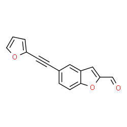 ChemSpider 2D Image | 5-(2-Furylethynyl)-1-benzofuran-2-carbaldehyde | C15H8O3