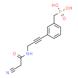ChemSpider 2D Image | (3-{3-[(Cyanoacetyl)amino]-1-propyn-1-yl}benzyl)phosphonic acid | C13H13N2O4P