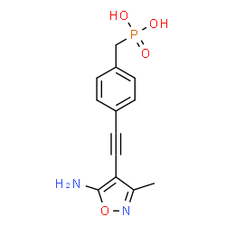 ChemSpider 2D Image | {4-[(5-Amino-3-methyl-1,2-oxazol-4-yl)ethynyl]benzyl}phosphonic acid | C13H13N2O4P