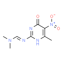 ChemSpider 2D Image | N,N-Dimethyl-N'-(6-methyl-5-nitro-4-oxo-1,4-dihydro-2-pyrimidinyl)imidoformamide | C8H11N5O3